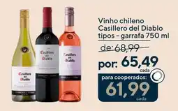 Coop Vinho chileno Casillero del Diablo tipos garrafa oferta