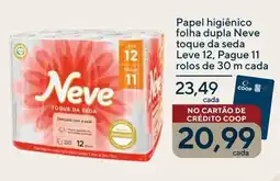 Coop Papel higiênico folha dupla Neve toque da seda oferta