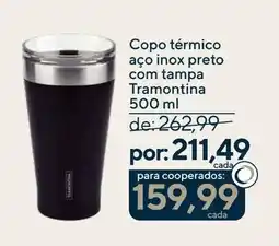 Coop Copo térmico aço inox preto com tampa Tramontina oferta