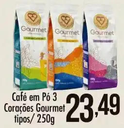 Confiança Supermercados Café em Pó 3 Corações Gourmet tipos oferta