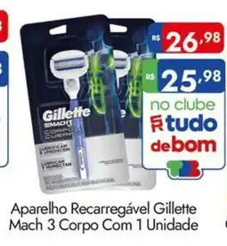 Supermercados Rondon Aparelho Recarregável Gillette Mach 3 Corpo oferta