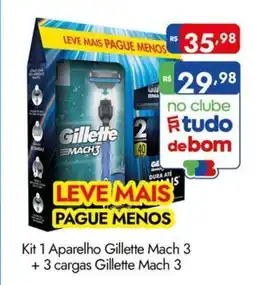 Supermercados Rondon Kit 1 Aparelho Gillette Mach 3 + 3 cargas Gillette Mach 3 oferta