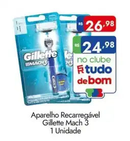 Supermercados Rondon Aparelho Recarregável Gillette Mach 3 oferta