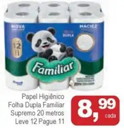 Mineirão Atacarejo Papel Higiênico Folha Dupla Familiar Supremo 20 metros oferta