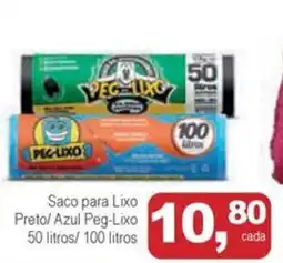Mineirão Atacarejo Saco para Lixo Preto/ Azul Peg-Lixo oferta