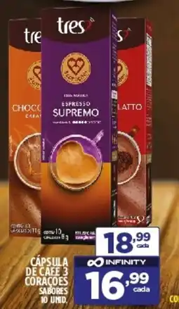 Preço & Cia Cápsula de cafe 3 coraçoes sabores oferta