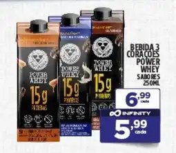 Preço & Cia Bebida 3 coraçoes power whey sabores oferta