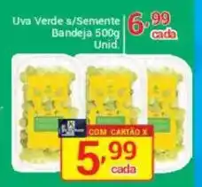 X Supermercados Uva Verde s/Semente Bandeja Unid oferta