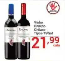 X Supermercados Vinho Chileno Chilano Tipos oferta