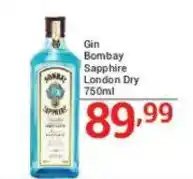 X Supermercados Gin Bombay Sapphire London Dry oferta