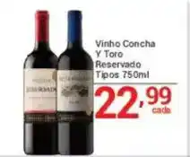 X Supermercados Vinho Concha Y Toro Reservado Tipos oferta