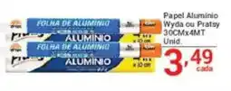 X Supermercados Papel Alumínio Wyda ou Pratsy oferta