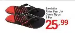 X Supermercados Sandália Rider Feel J.A Cores Tipos 1 Par oferta