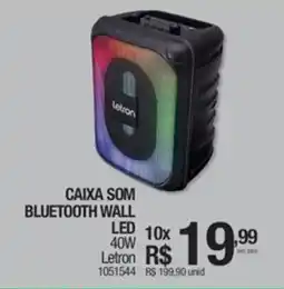 Milium Caixa som bluetooth wall led 40W Letron oferta