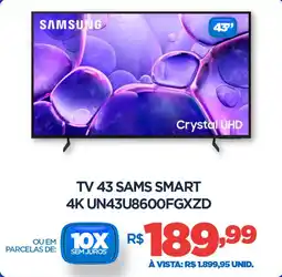 DB Supermercados Tv 43 Samsung Smart 4K UN43U8600FGXZD oferta