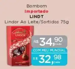 Supermercados Mundial Bombom Importado LINDT oferta
