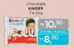 Supermercados Mundial Chocolate KINDER T4 oferta