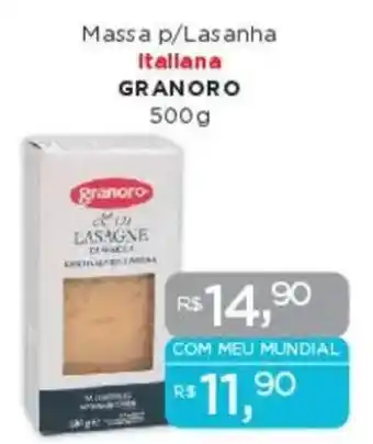 Supermercados Mundial Massa p/Lasanha Italiana GRANORO oferta