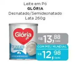 Supermercados Mundial Leite em Pó GLÓRIA oferta
