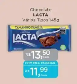 Supermercados Mundial Chocolate LACTA oferta