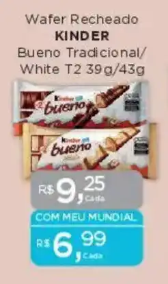 Supermercados Mundial Wafer Recheado KINDER oferta