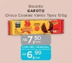 Supermercados Mundial Biscoito GAROTO Choco Cookies Vários Tipos oferta