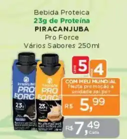 Supermercados Mundial Bebida Proteica 23g de Proteína PIRACANJUBA Pro Force oferta
