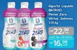 Supermercados Mundial logurte Líquido BATAVO Pense Zero Vários Sabores oferta