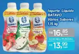Supermercados Mundial Iogurte Liquido BATAVO Vários Sabores oferta