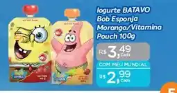 Supermercados Mundial logurte BATAVO Bob Esponja Morango/Vitamina Pouch oferta