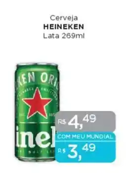 Supermercados Mundial Cerveja HEINEKEN Lata oferta