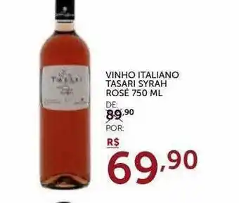 Super Nosso Vinho Italiano Tasari Syrah Rosé oferta