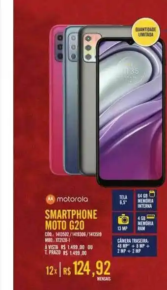 Zema Smartphone Moto G20 Motorola oferta