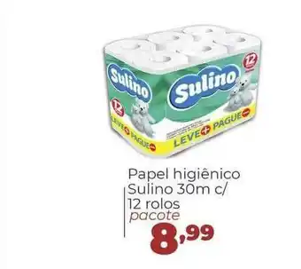 Super Nicolini Papel Higiênico Sulino 30m C 12 Rolos oferta