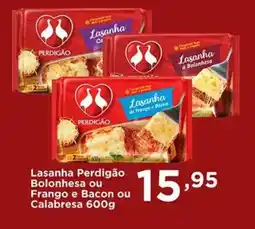 Confiança Supermercados Lasanha Perdigão Bolonhesa ou Frango e Bacon ou Calabresa oferta