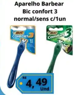 Supermercados Pague Menos Aparelho Barbear Bic confort 3 normal/sens oferta