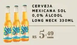Empório Bahamas Cerveja mexicana sol 0,0% álcool long neck oferta