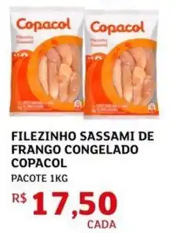 Assaí Atacadista Filezinho sassami de frango congelado copacol pacote oferta