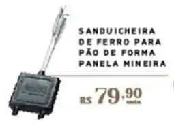 Empório Bahamas Sanduicheira de ferro para pão de forma panela mineira oferta