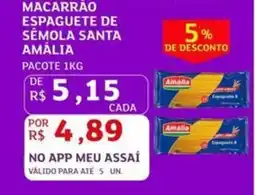Assaí Atacadista Macarrão espaguete de sémola santa amalia oferta