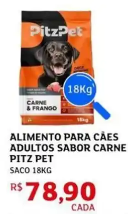 Assaí Atacadista Alimento para caes adultos sabor carne pitz pet saco oferta