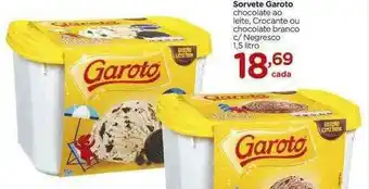 Carrefour Sorvete Garoto Chocolate Ao Leite Crocante Ou Chocolate Branco C Negresco oferta
