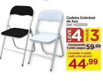 Cadeira Dobrável De Aço Leve 4 Pague 3