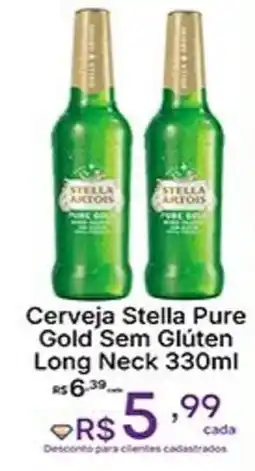Super Lagoa Cerveja Stella Pure Gold Sem Glúten Long Neck oferta