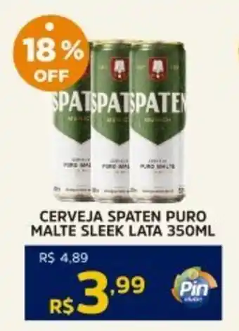 Pinheiro Supermercado Cerveja spaten puro malte sleek lata oferta