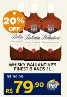 Pinheiro Supermercado Whisky ballantine's finest 8 anos oferta