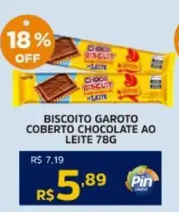 Pinheiro Supermercado Biscoito garoto coberto chocolate ao leite oferta