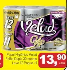 Mineirão Atacarejo Papel Higiênico Velud Folha Dupla 30 metros oferta