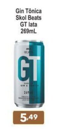 Calvo Atacadista Gin Tonica Skol Beats GT lata 269ml oferta
