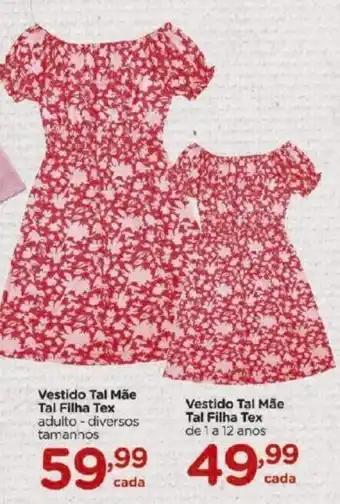 Carrefour Vestido Tal Mae tal Filha Tex de 1 a 12 anos oferta